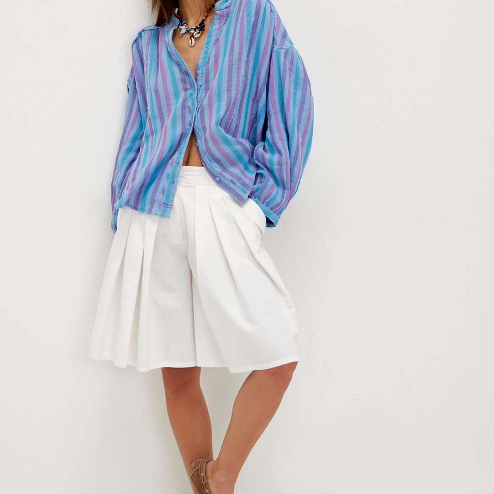 Free People City Everly Linen Trouser Shorts in BLACK!!!